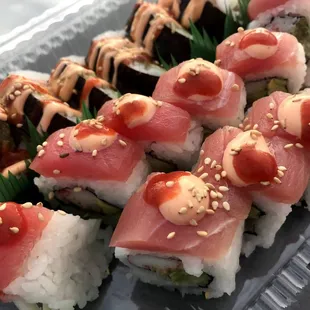 a variety of sushi
