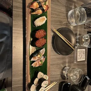 Nigiri sushi and Negihamachi maki