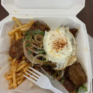 Pork belly fries -$12 - huge portion