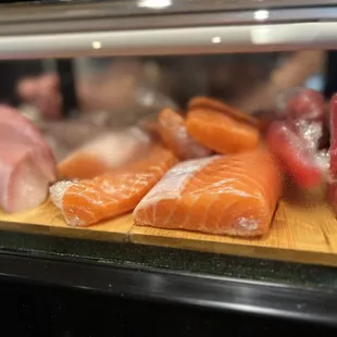 Sushi grade fish at the bar