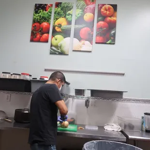 Alan's taqueria chef prepping.