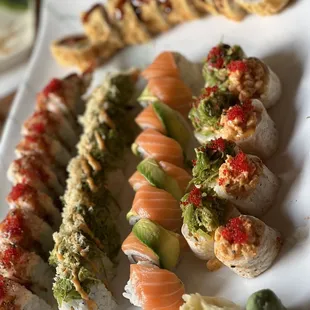 a variety of sushi on a plate