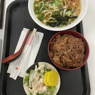 Combo Udon and Beef Rice Bowl