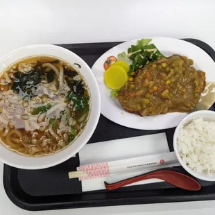 Katsu udon combo (with extra curry $3)