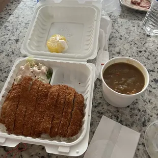 Pork tonkatsu with curry