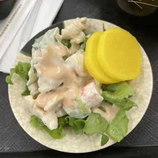 Complimentary crab salad