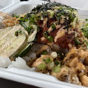 Spicy Tuna Don, volcano style