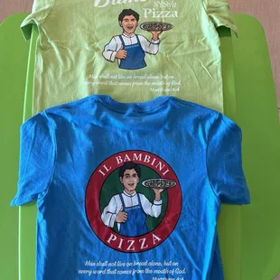 He has tshirts available. Grab you to show your support of this local Pizzeria.