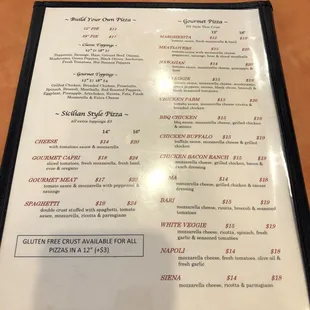 the menu