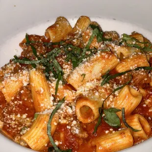 Rigatoni with veal bolognese