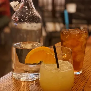 two drinks on a bar