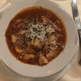 Gnocchi with shredded lamb