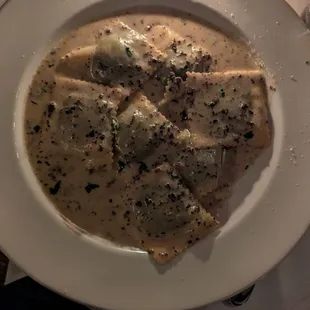 Spinach ravioli