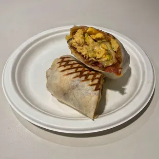 The Classic Bacon Avocado Grilled Breakfast Burrito