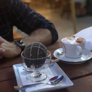 Bomba  spumoni and Cappuccino