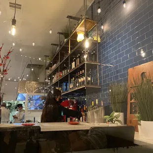 The new bar and kitchen