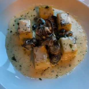 Escargot, Tarragon Cream, Herbed Polenta