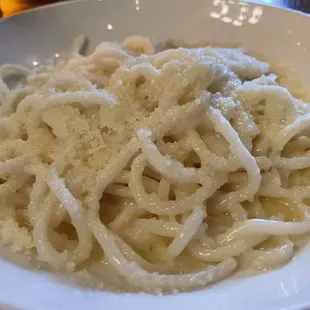 Pasta side dish with butter and parmesan.