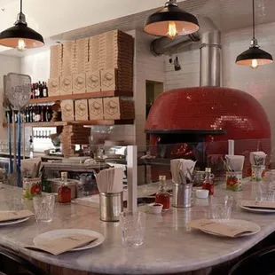 Our pizza is cooked in a Stefano Ferrara oven built by hand in true Neapolitan tradition.