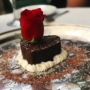 Flourless Heart Shaped Chocolate Cake.