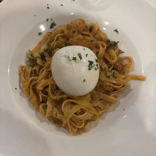 Fettuccine Ragu with Striaciatella