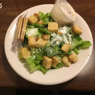 Caesar side salad. Dressing was thick and delicious!!!