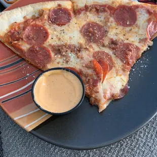 Pepperoni and bacon pizza