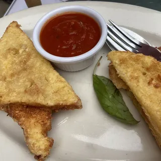 Fried Mozzarella with Tomato Sauce