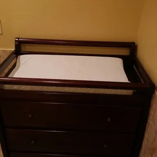 Baby changing station in restroom. Nice!
