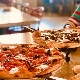 Margherita and Mushroom Pizza
