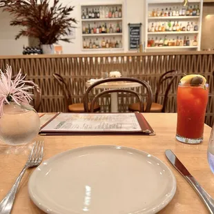 Place setting with the Bloody Mary