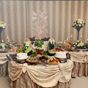 a variety of food on a table