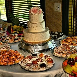 a variety of desserts on a table