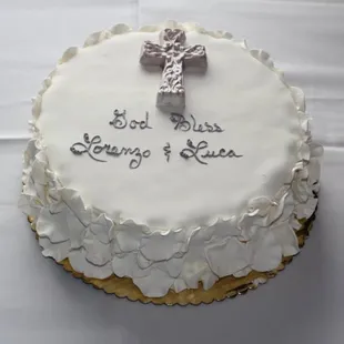 a cake with a cross on it