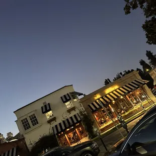 Outside the restaurant