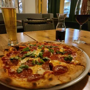 Had the most delicious Margherita pizza,added pepperoni.