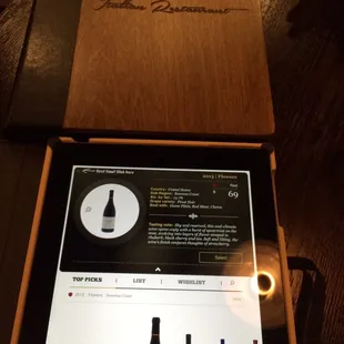 They have a tablet with the wine description!