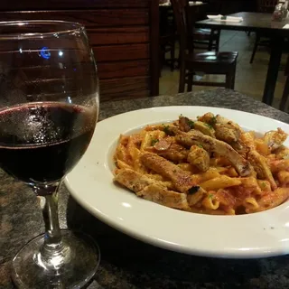 Penne alla Vodka with Chicken Family Style