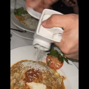 a close up of a plate of food