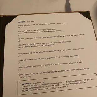 main course menu