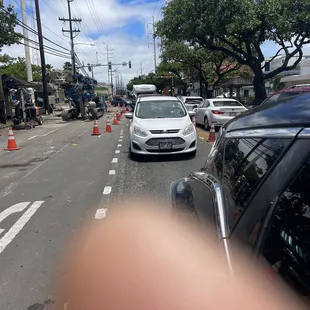 So this driver right here tried to cut us off at the stop light then continued to follow us for 2 blocks real closely behind Auwe