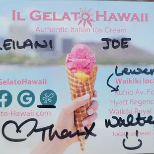 Mahalo Leilani &amp; Joe with your Aloha welcome and service! Love, Walter White