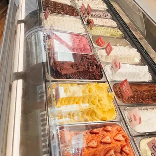 a variety of gelatos