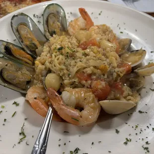 Seafood fettuccine