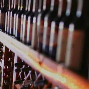 bottles of wine on shelves