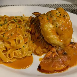 Fettuccine special with a lobster tail: so good!