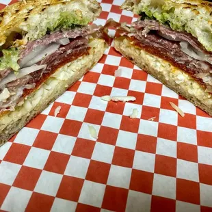 a cut in half sandwich