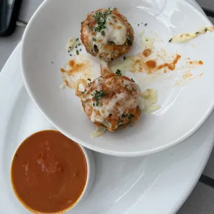 a plate of appetizers on a table