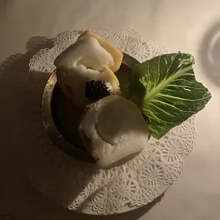 Sorbet  Scooped into lemon rind and served on ice