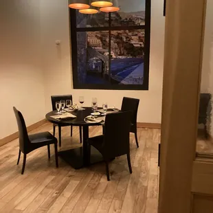 Separate private dining areas.